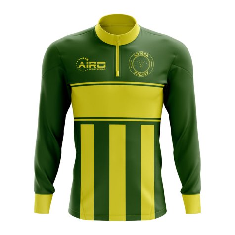 Adygea Concept Football Half Zip Midlayer Top (Green-Yellow)
