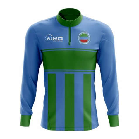 Dagestan Concept Football Half Zip Midlayer Top (Blue-Green)