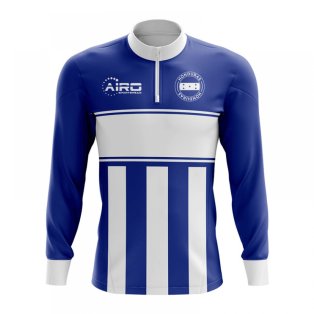 Honduras Concept Football Half Zip Midlayer Top (Blue-White)
