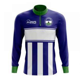 Lesotho Concept Football Half Zip Midlayer Top (Blue-white)