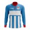 Luxembourg Concept Football Half Zip Midlayer Top (Sky Blue-Red)