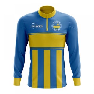 Rwanda Concept Football Half Zip Midlayer Top (Sky Blue-Yellow)