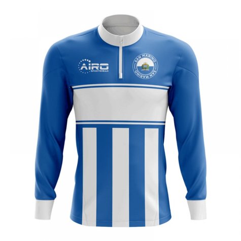 San Marino Concept Football Half Zip Midlayer Top (Blue-White)