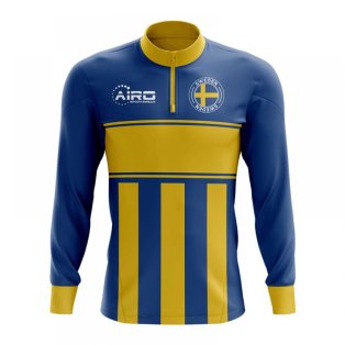 Sweden Concept Football Half Zip Midlayer Top (Blue-Yellow)