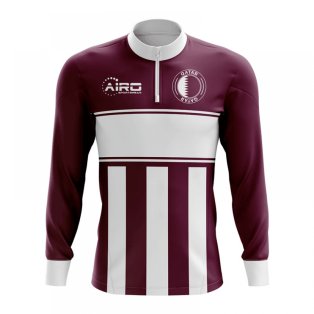 Qatar Concept Football Half Zip Midlayer Top (Burgundy-White)