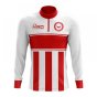 Easter Island Concept Football Half Zip Midlayer Top (White-Red)