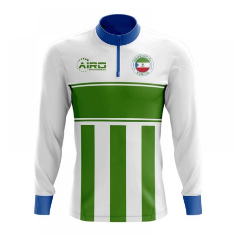 Equatorial Guinea Concept Football Half Zip Midlayer Top (White-Green)