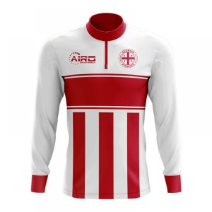 Georgia Concept Football Half Zip Midlayer Top (White-Red)