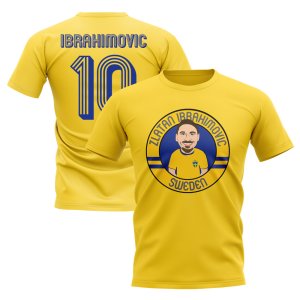 Zlatan Ibrahimovic Sweden Illustration T-Shirt (Yellow)