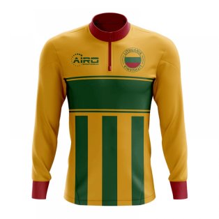 Lithuania Concept Football Half Zip Midlayer Top (Yellow-Green)