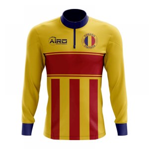 Romania Concept Football Half Zip Midlayer Top (Yellow-Red)