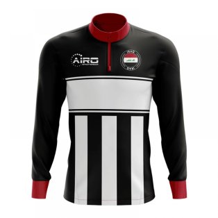 Iraq Concept Football Half Zip Midlayer Top (Black-White)