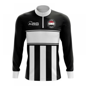 Syria Concept Football Half Zip Midlayer Top (Black-White)
