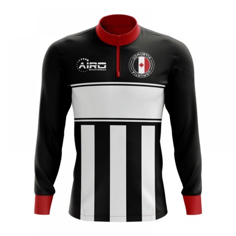 Udmurtia Concept Football Half Zip Midlayer Top (Black-White)