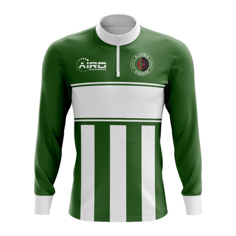 Algeria Concept Football Half Zip Midlayer Top (Green-White)