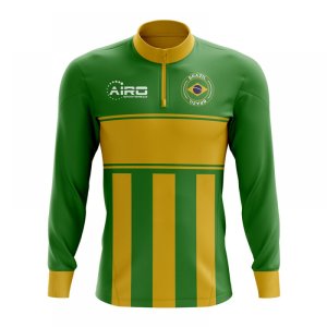 Brazil Concept Football Half Zip Midlayer Top (Green-Yellow)