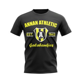 Annan Athletic Established Football T-Shirt (Black)