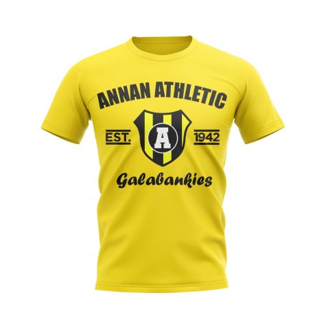 Annan Athletic Established Football T-Shirt (Yellow)