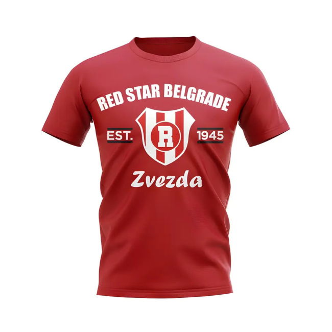 Red Star Belgrade Established Football T-Shirt (Red)