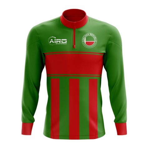 Chechen Republic Concept Football Half Zip Midlayer Top (Green-Red)