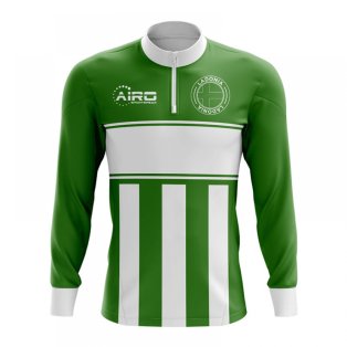 Ladonia Concept Football Half Zip Midlayer Top (Green-White)