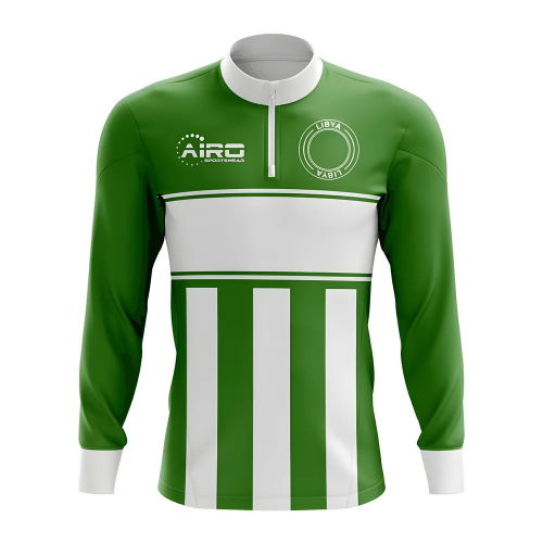 Libya Concept Football Half Zip Midlayer Top (Green-White)