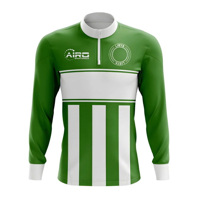 Libya Concept Football Half Zip Midlayer Top (Green-White)