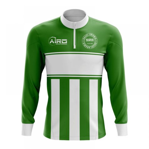 Saudi Arabia Concept Football Half Zip Midlayer Top (Green-White)