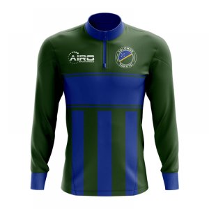 Solomon Islands Concept Football Half Zip Midlayer Top (Green-Blue)