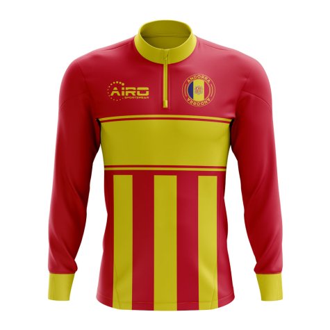 Andorra Concept Football Half Zip Midlayer Top (Red-Yellow)
