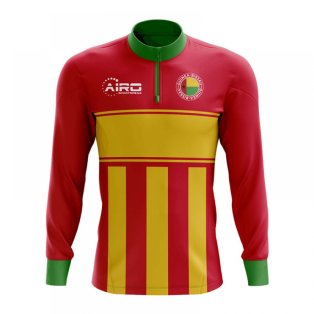 Guinea Bissau Concept Football Half Zip Midlayer Top (Red-Yellow)