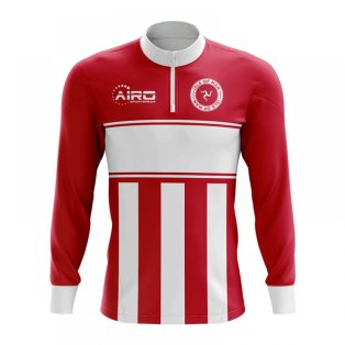 Isle of Man Concept Football Half Zip Midlayer Top (Red-White)