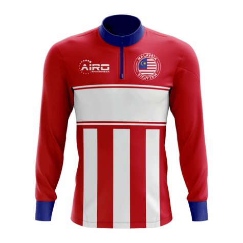 Malaysia Concept Football Half Zip Midlayer Top (Red-White)