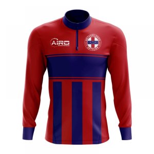 Netherlands Antilles Concept Football Half Zip Midlayer Top (Red-Blue)