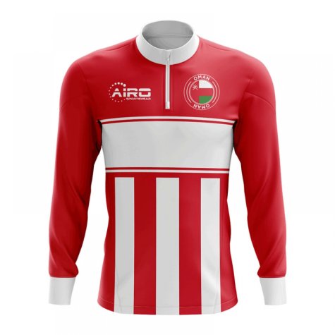 Oman Concept Football Half Zip Midlayer Top (Red-White)