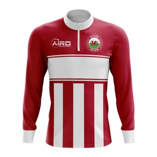 Wales Concept Football Half Zip Midlayer Top (Red-White)