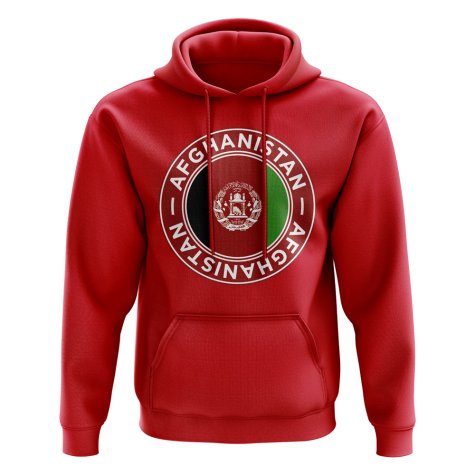 Afghanistan Football Badge Hoodie (Red)