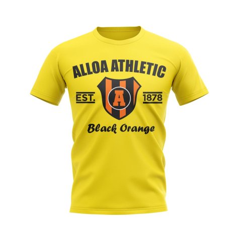 Alloa Athletic Established Football T-Shirt (Yellow)