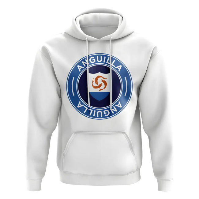 Anguilla Football Badge Hoodie (White)