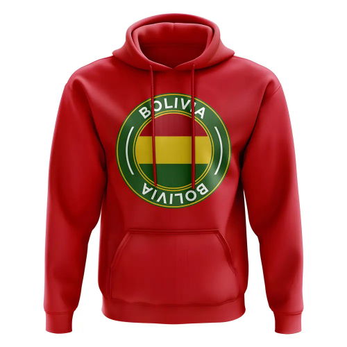 Bolivia Football Badge Hoodie (Red)
