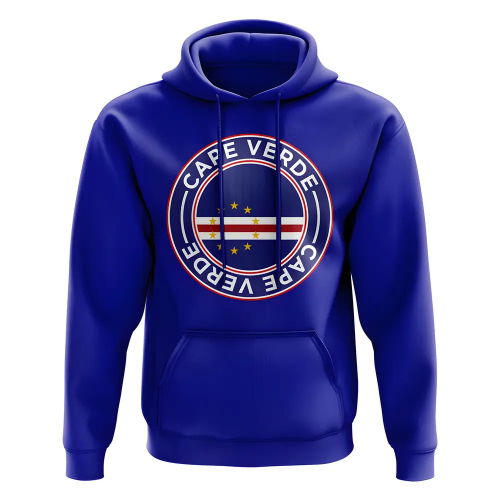 Cape Verde Football Badge Hoodie (Royal)