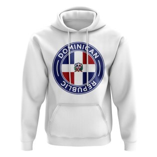 Dominican Republic Football Badge Hoodie (White)
