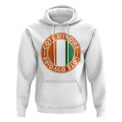 Cte dIvoire Football Badge Hoodie (White)