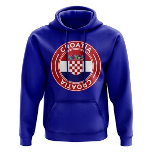 Croatia Football Badge Hoodie (Royal)