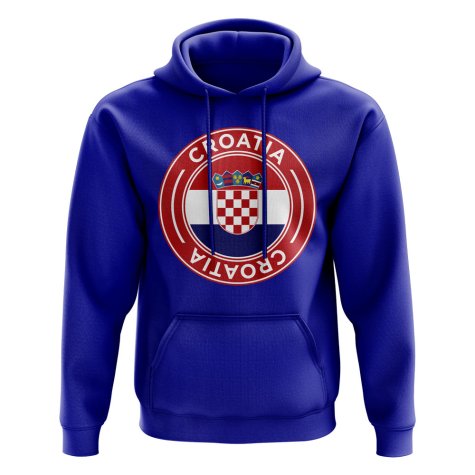 Croatia Football Badge Hoodie (Royal)