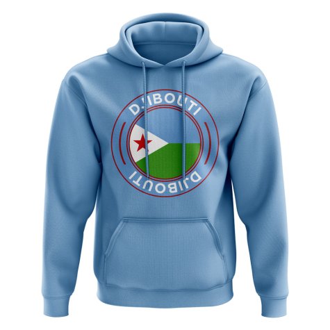 Djibouti Football Badge Hoodie (Sky)