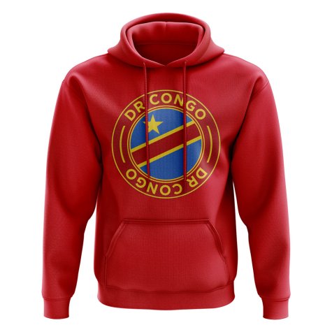 DR Congo Football Badge Hoodie (Red)