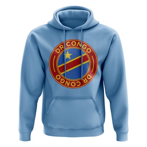 DR Congo Football Badge Hoodie (Sky)