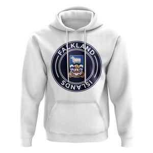 Falkland Islands Football Badge Hoodie (White)