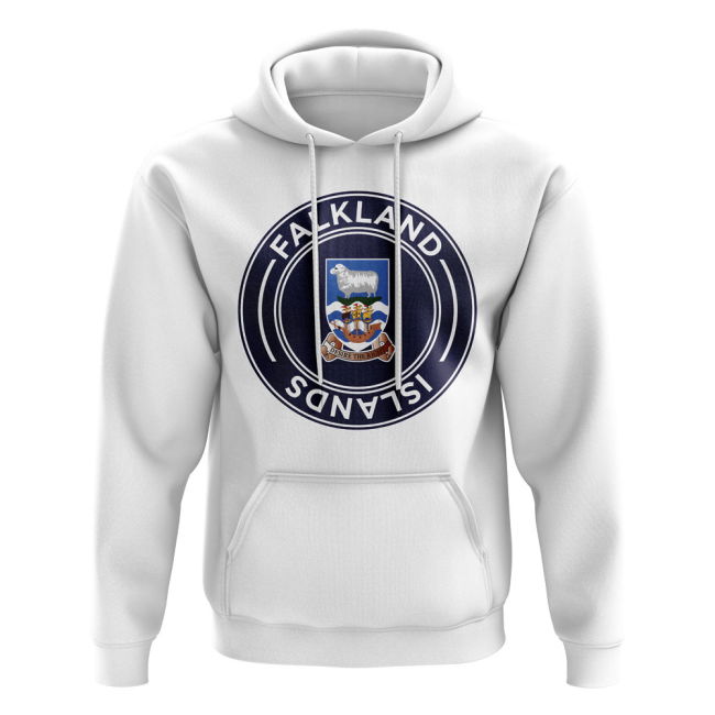 Falkland Islands Football Badge Hoodie (White)